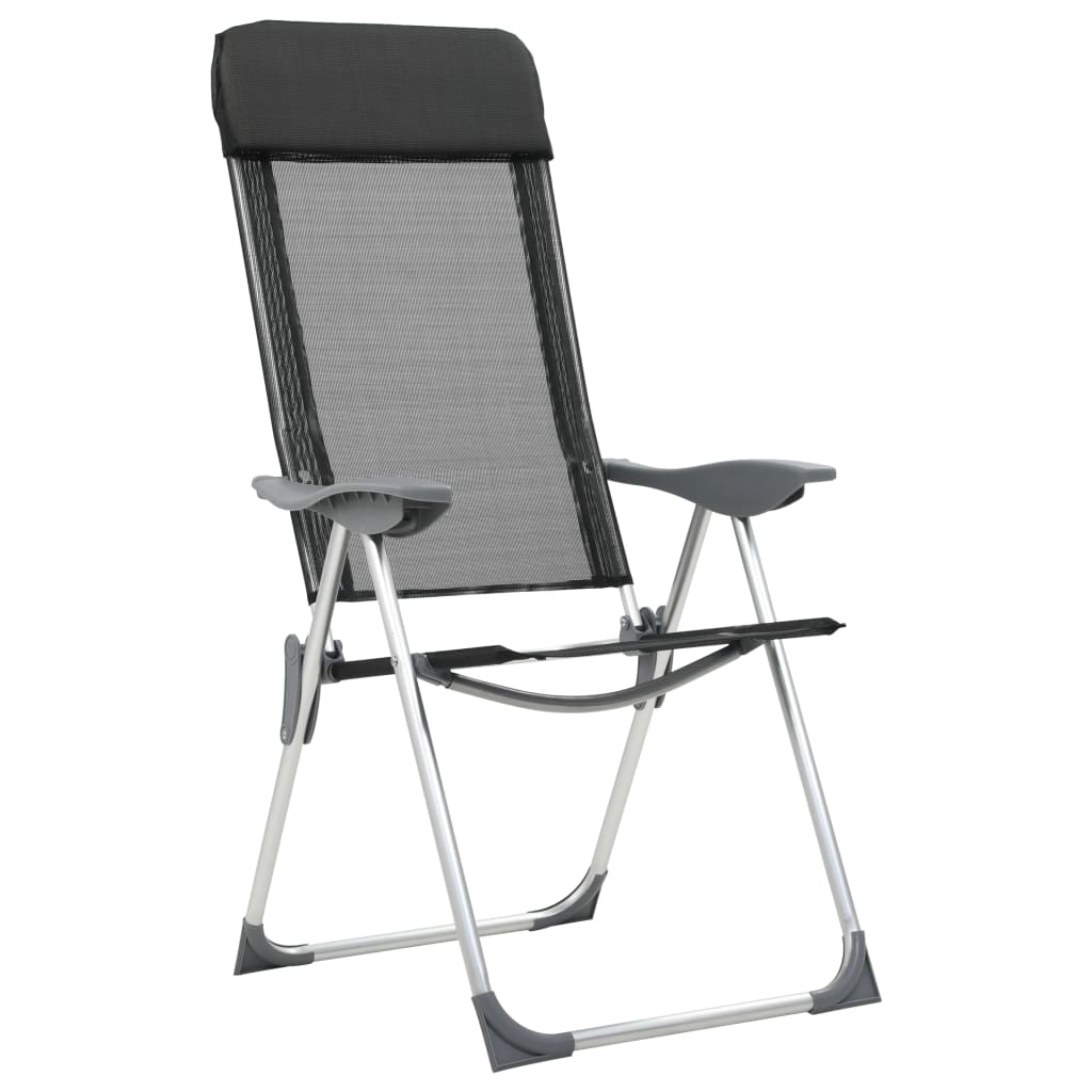 Klappbare Campingstühle 2 Stk. Grau Aluminium
