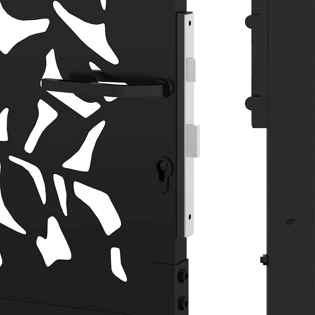 Gartentor Schwarz 100x100 cm Stahl Lichtdesign