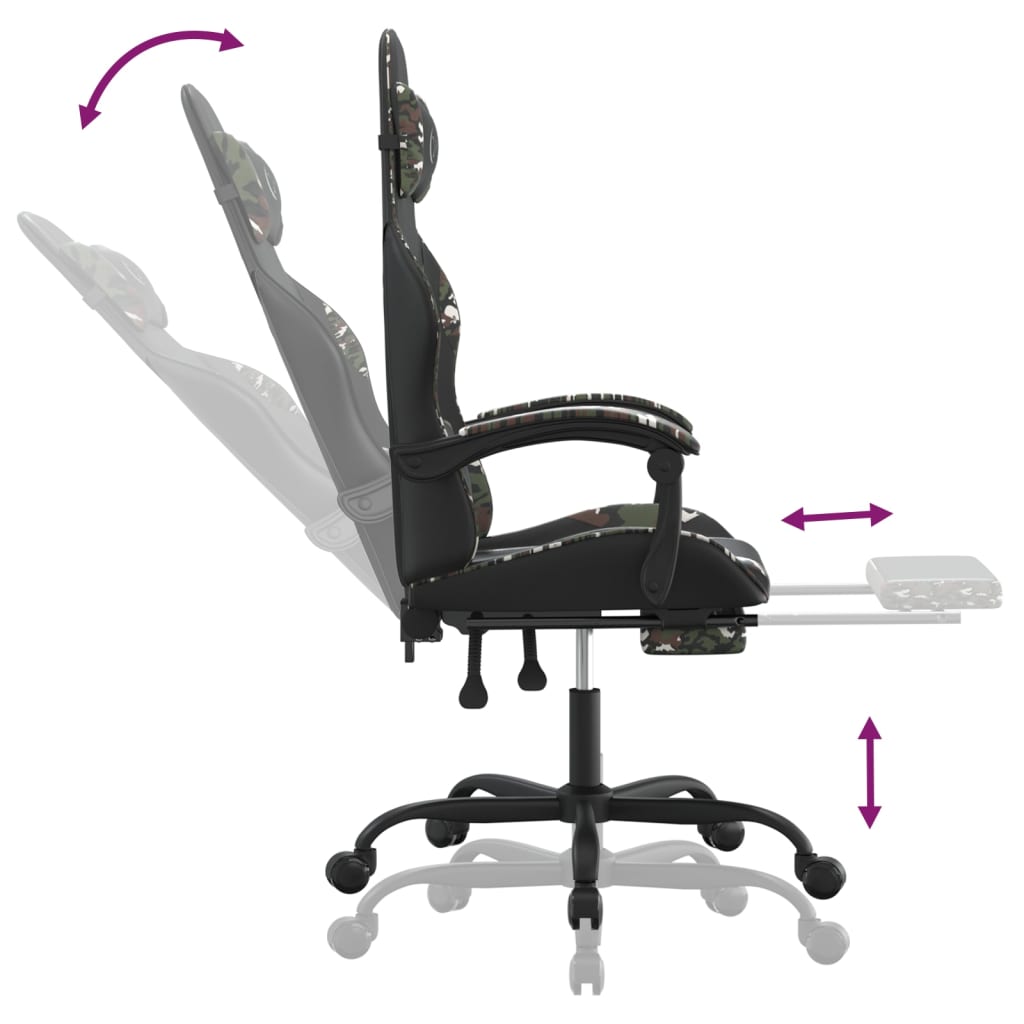 Gaming-Stuhl Drehbar Schwarz und Grün Kunstleder