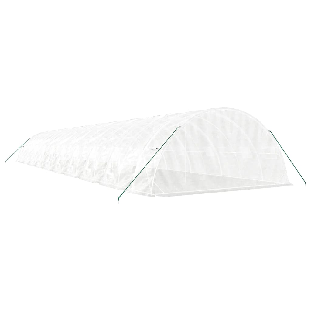 Gewächshaus mit Stahlrahmen Weiß 40 m² 8x5x2,3 m