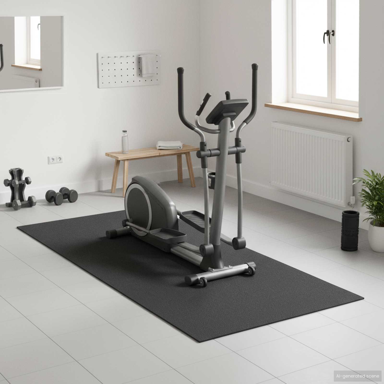 Sport-Schutzmatte Schwarz 120 x 60 x 0,6 cm hochdichtes PVC