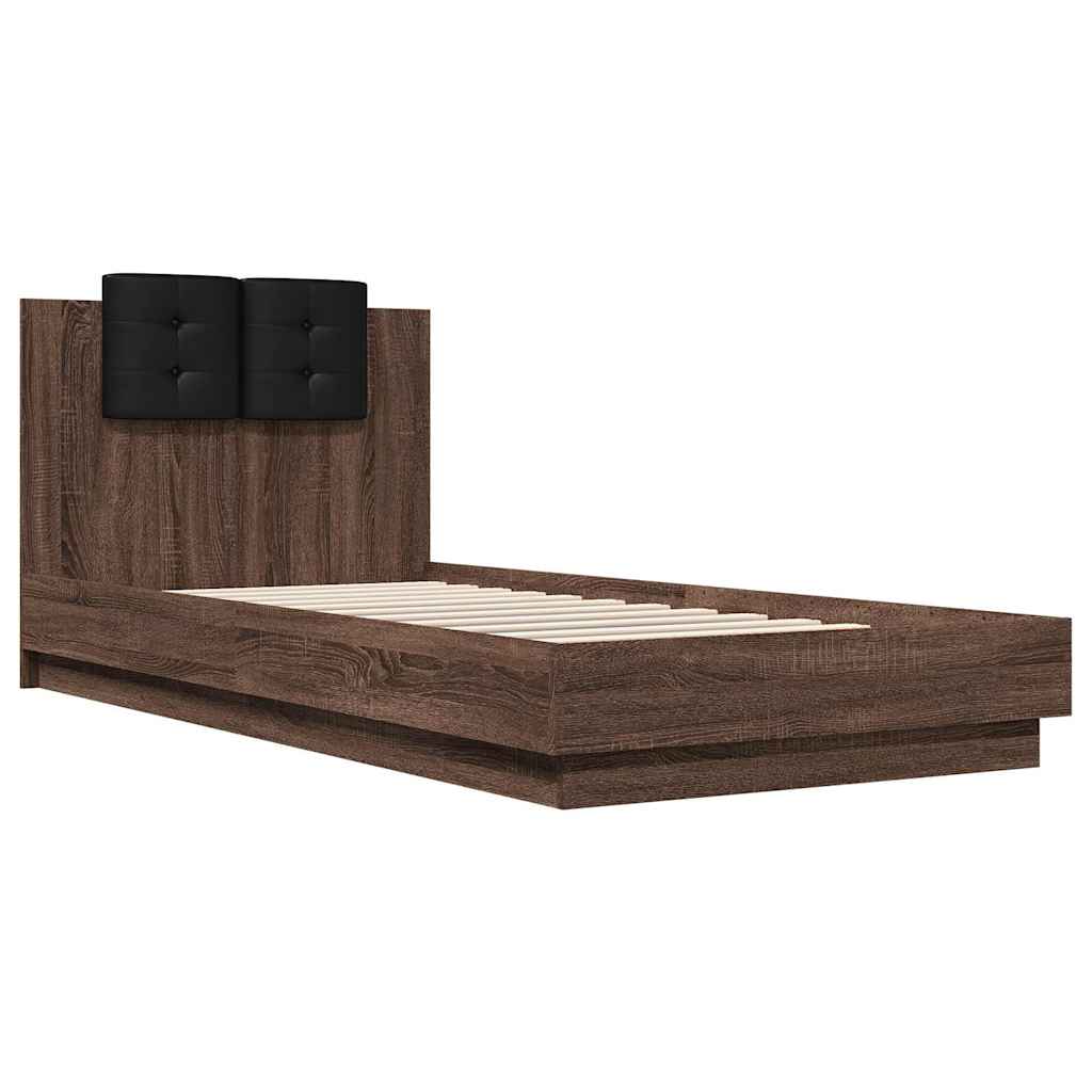 Bettgestell mit Kopfteil Grau Sonoma 180x200 cm Holzwerkstoff