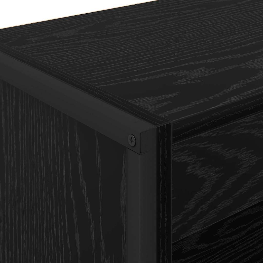 Bücherregal 2 pcs Schwarz Eichen-Optik 60 x 30 x 189,5 cm