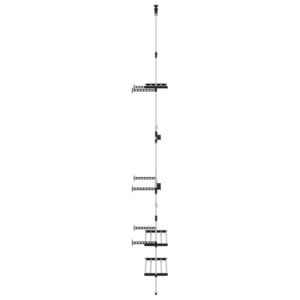 Garderobenständer 3 Etagen Silbern 59x29x192 cm Aluminium