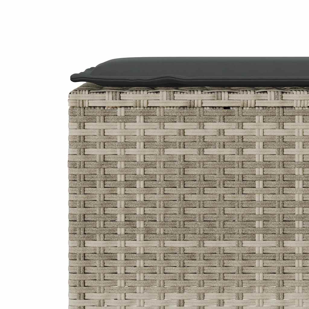 Gartenbank mit Kissen Schwarz 110x30x40,5 cm Poly Rattan