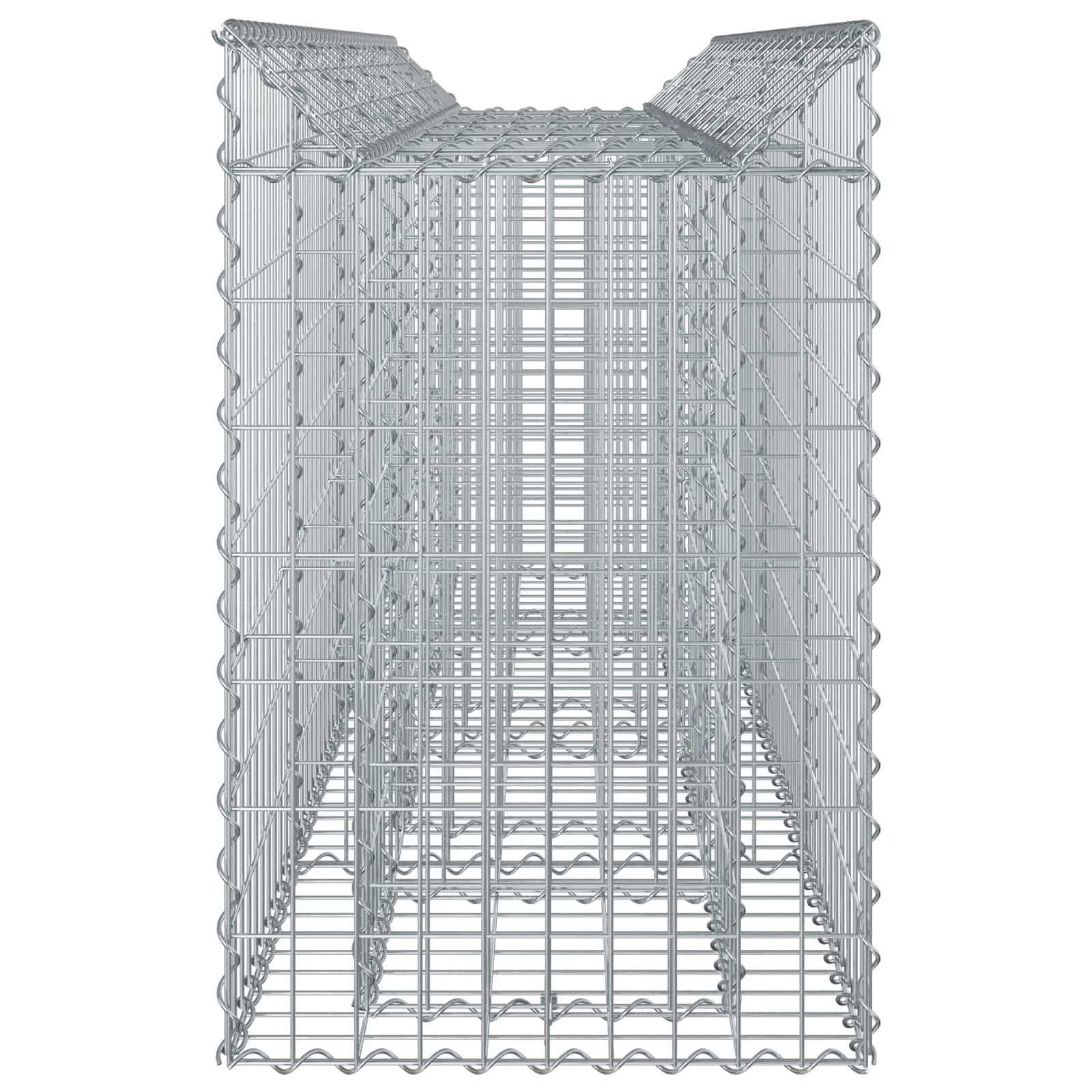 Gabionen-Hochbeet 2 pcs Silber