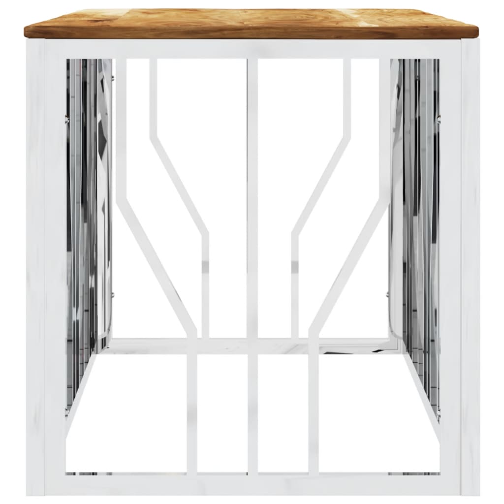 Couchtisch 110x45x45 cm Edelstahl und Glas