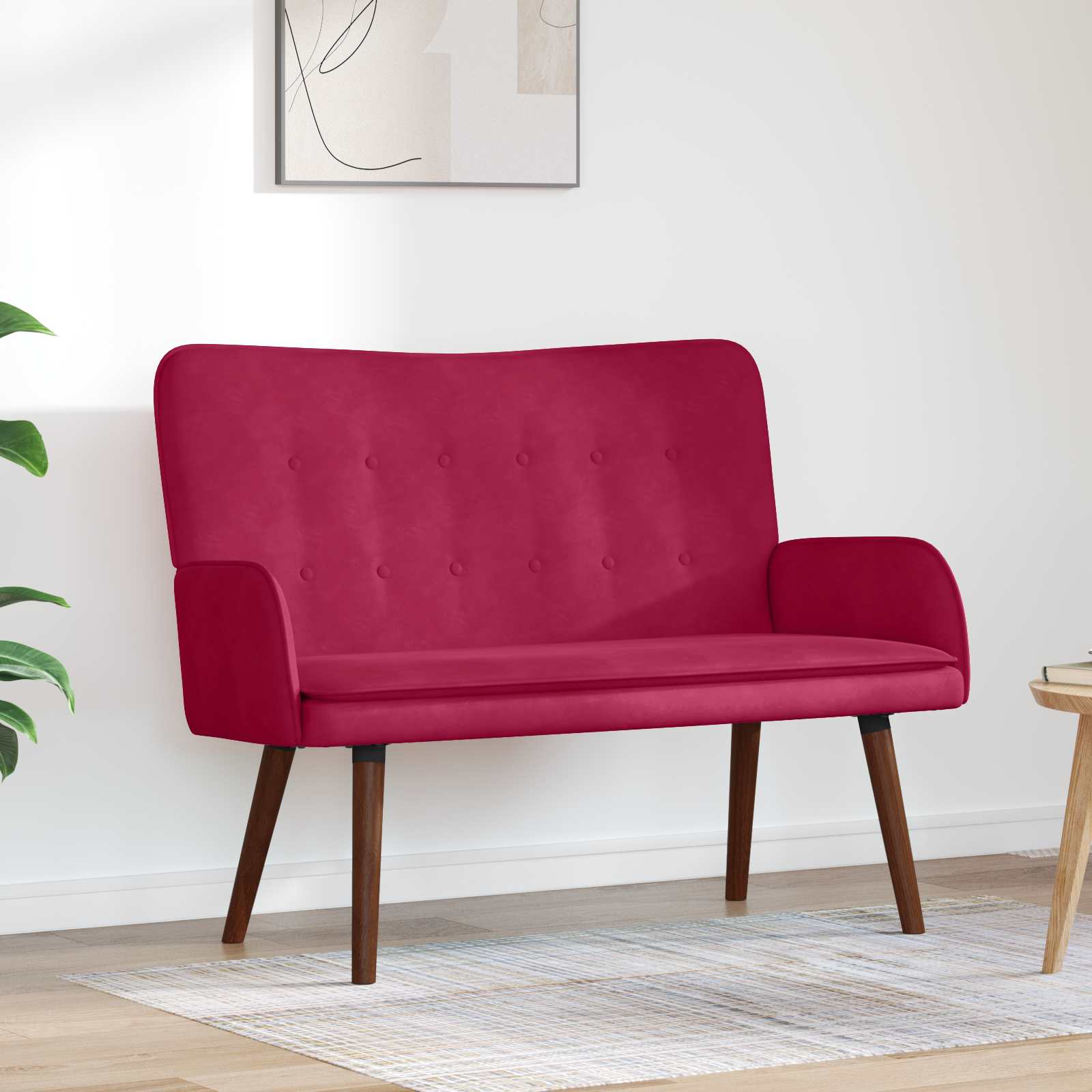 2-Sitzer Sofa Hellgrau 115 x 61 x 87 cm Samt (V)