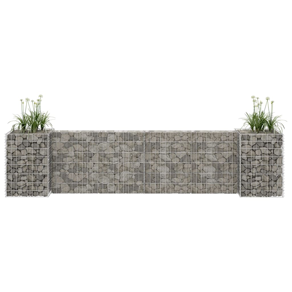 H-förmiger Gabionen-Pflanzkorb Stahldraht 260x40x40 cm