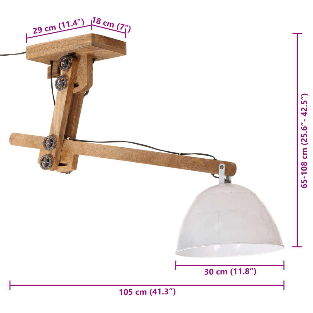 Deckenleuchte 25 W Vintage Silbern 105x30x65-108 cm E27
