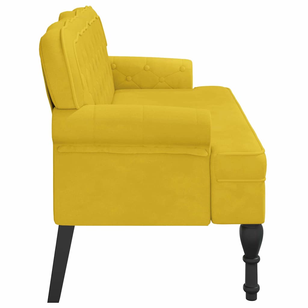Sitzbank mit Rückenlehne Dunkelgrau 119,5x64,5x75 cm Samt