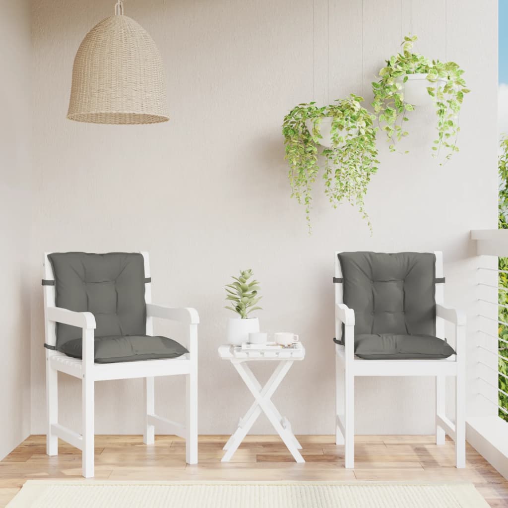 Niedriglehner-Auflagen 2 Stk Melange Anthrazit 100x50x7cm Stoff