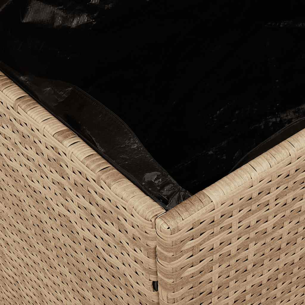Gartentruhe Schwarz 110x50x54 cm Poly Rattan Akazienholz