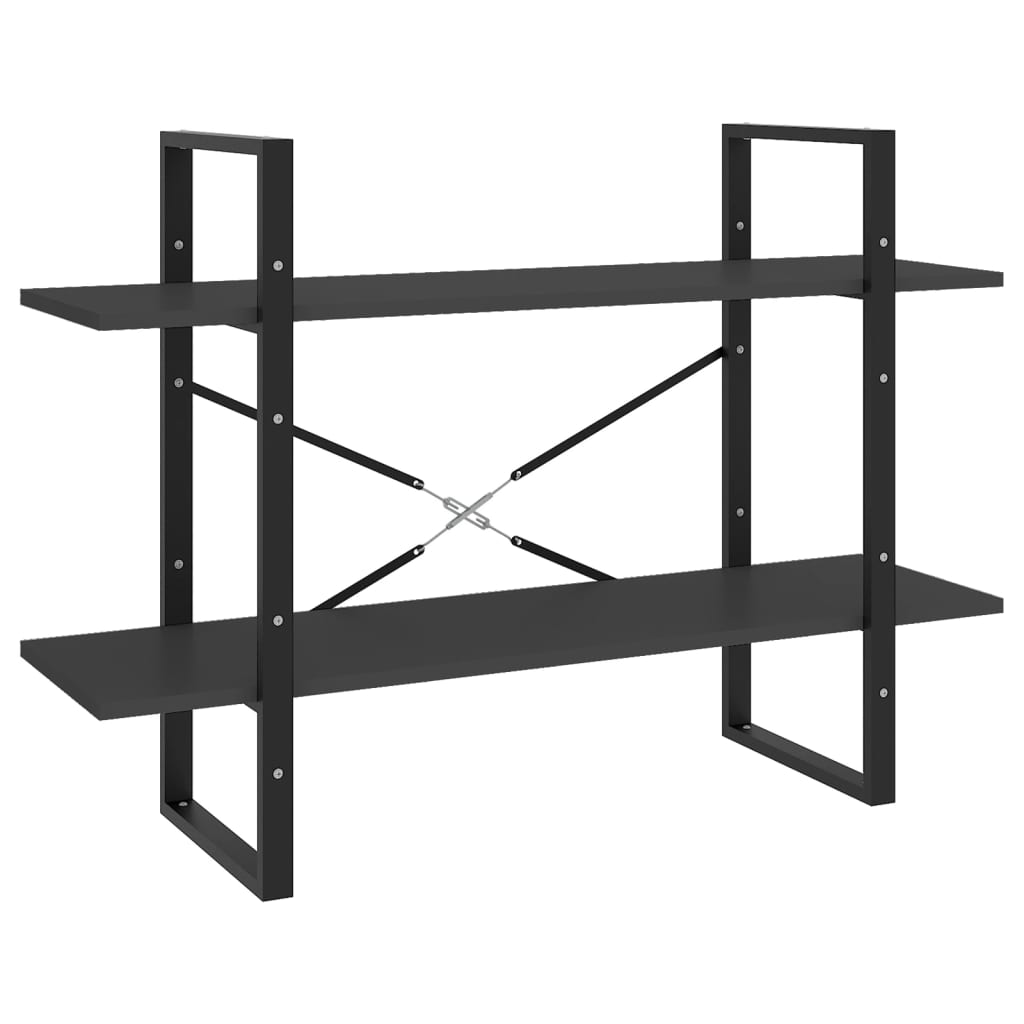 Bücherregal 2 Fächer Weiß 100x30x70 cm Holzwerkstoff