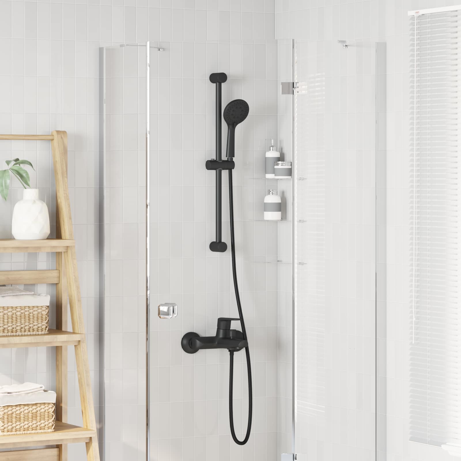 Duschsystem-Set Chrom 70 cm Edelstahl
