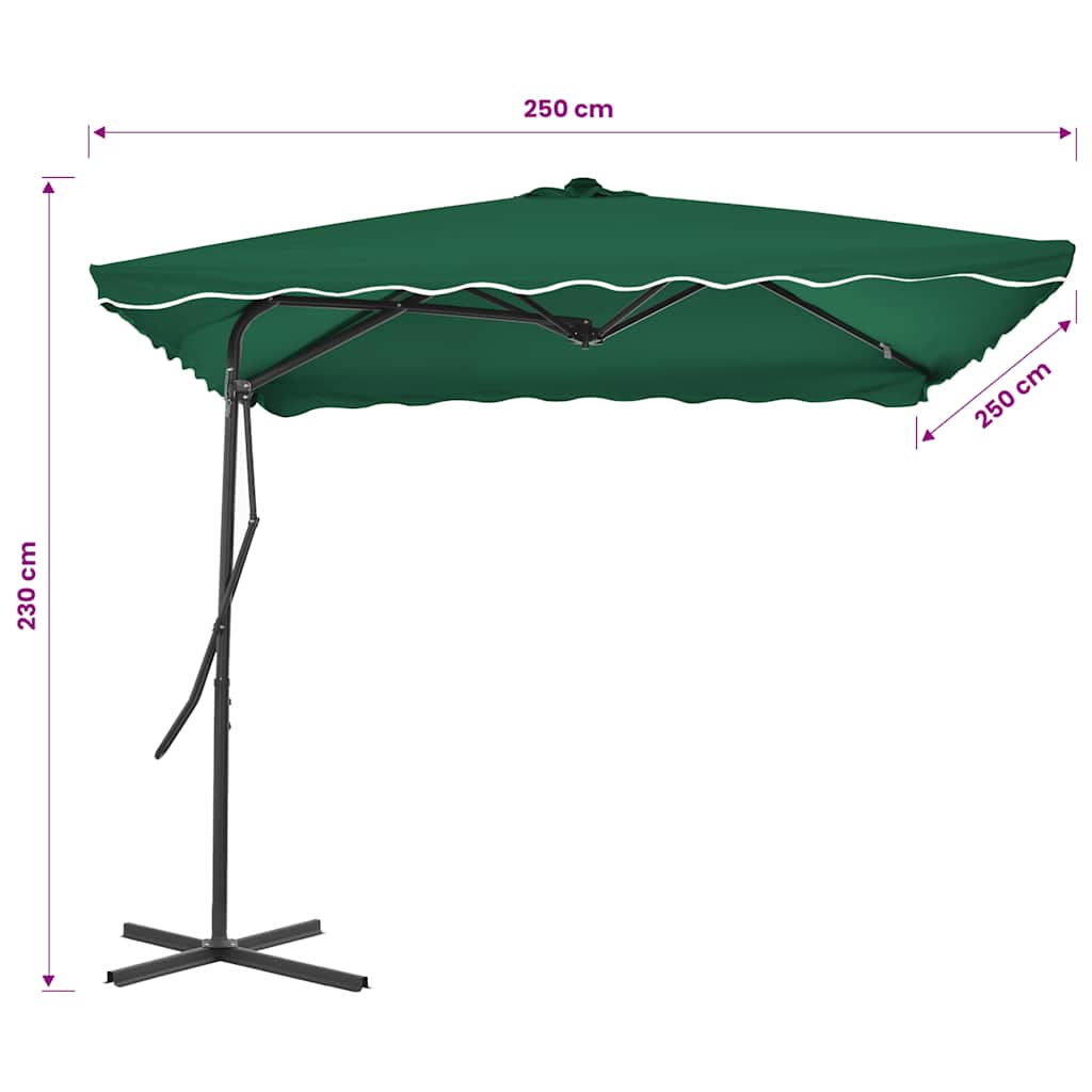 Sonnenschirm mit Stahl-Mast 250x250x230 cm Bordeauxrot
