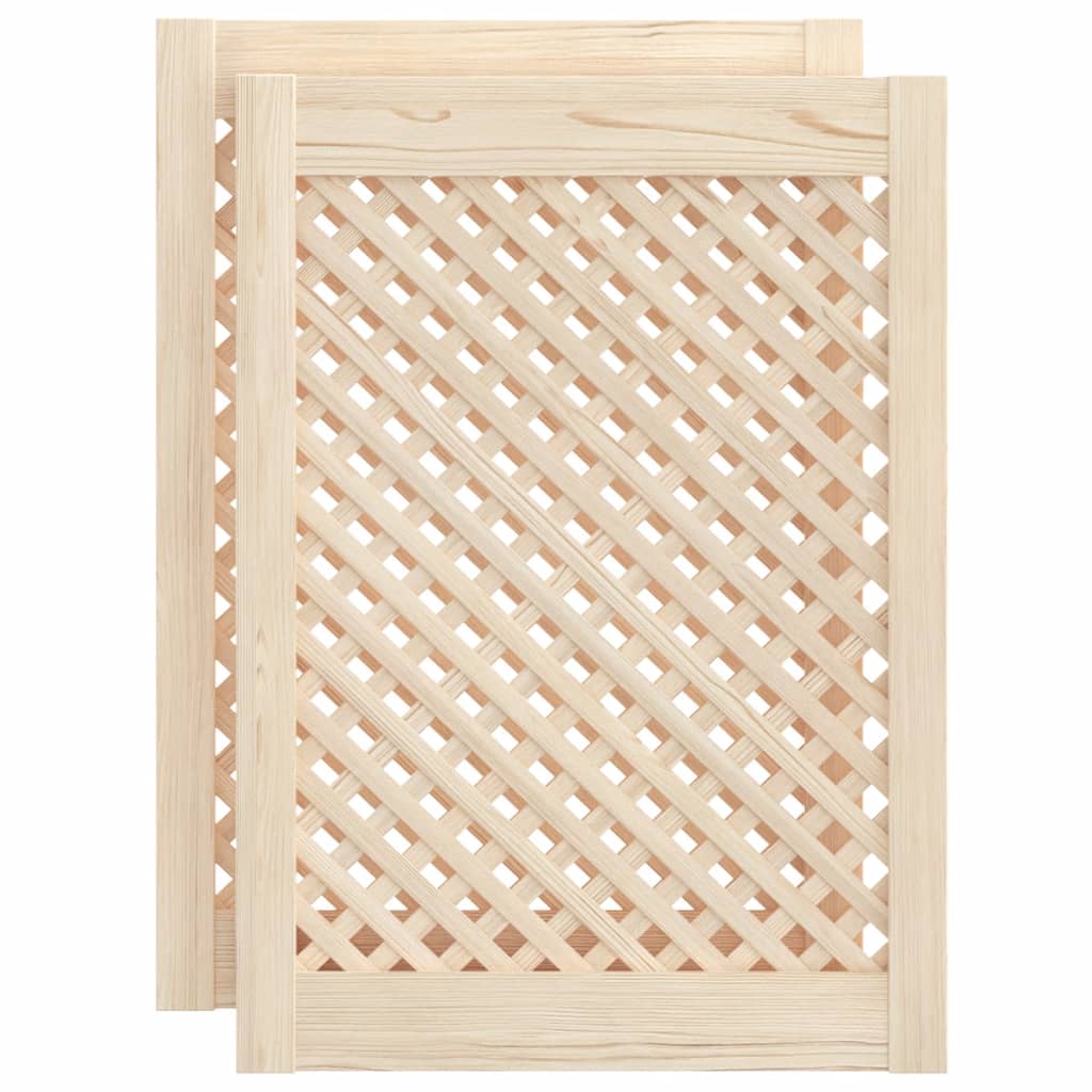 Schranktüren 2 Stk. Gitter-Design 39,5x39,5cm Massivholz Kiefer