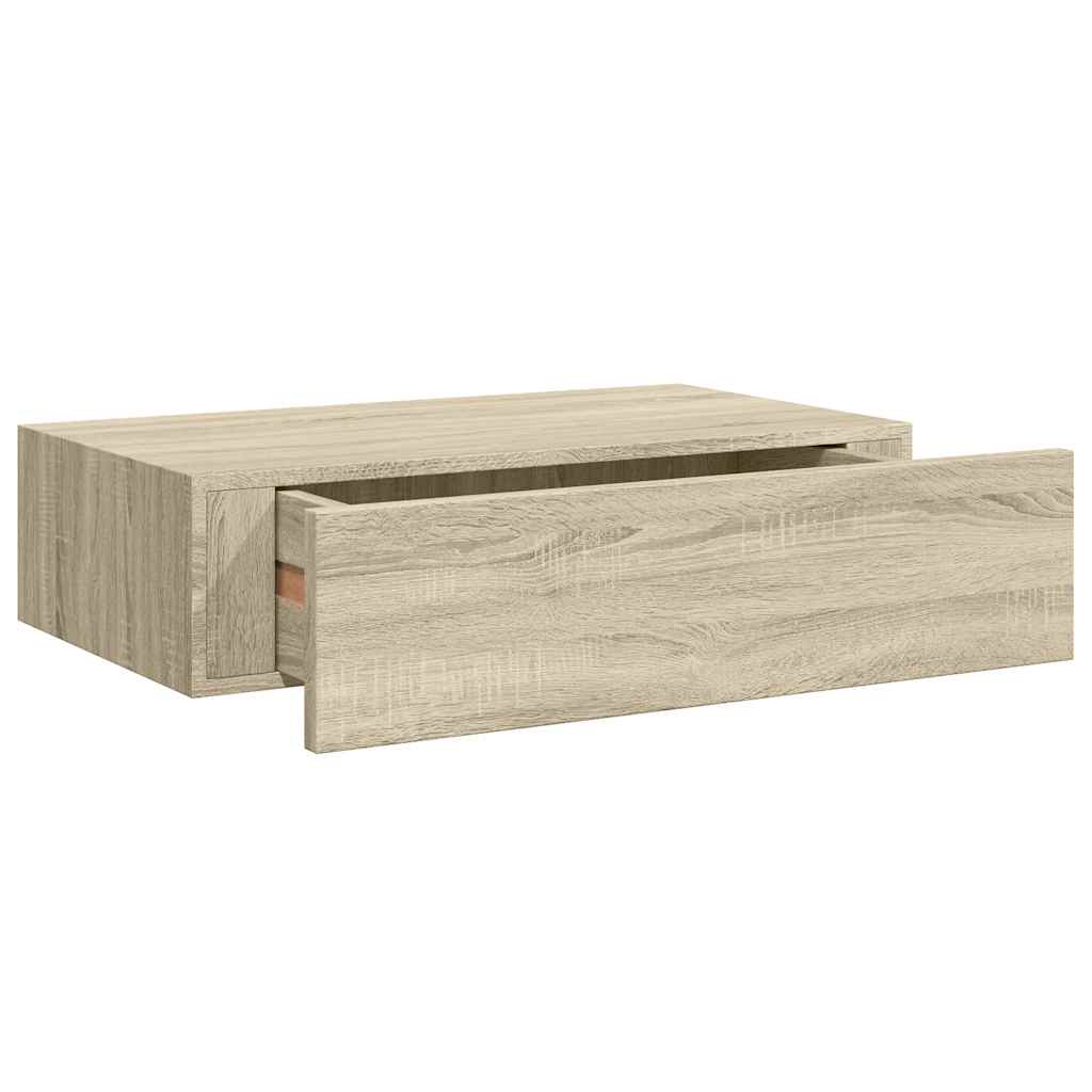 Wandregal mit Schublade Weiß 40x23,5x10 cm MDF