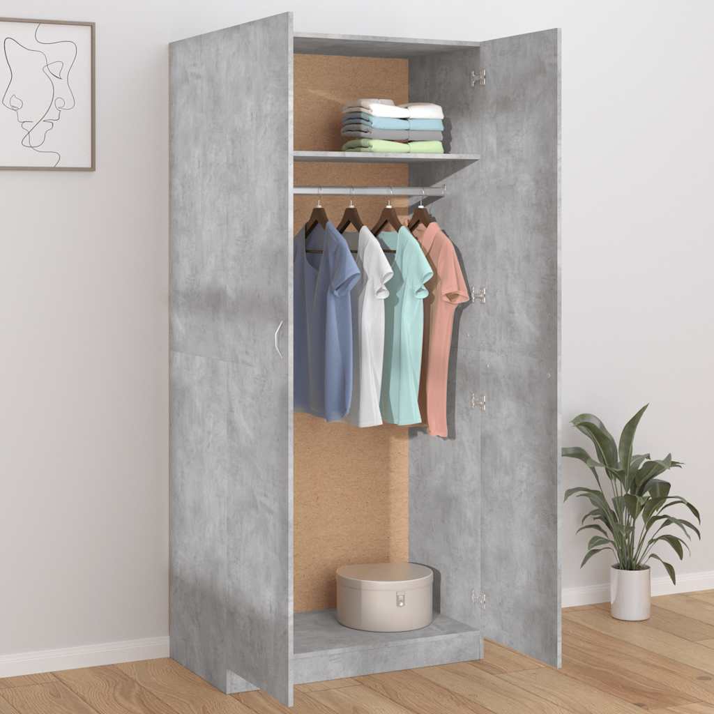 Kleiderschrank Weiß 90x52x200 cm Holzwerkstoff