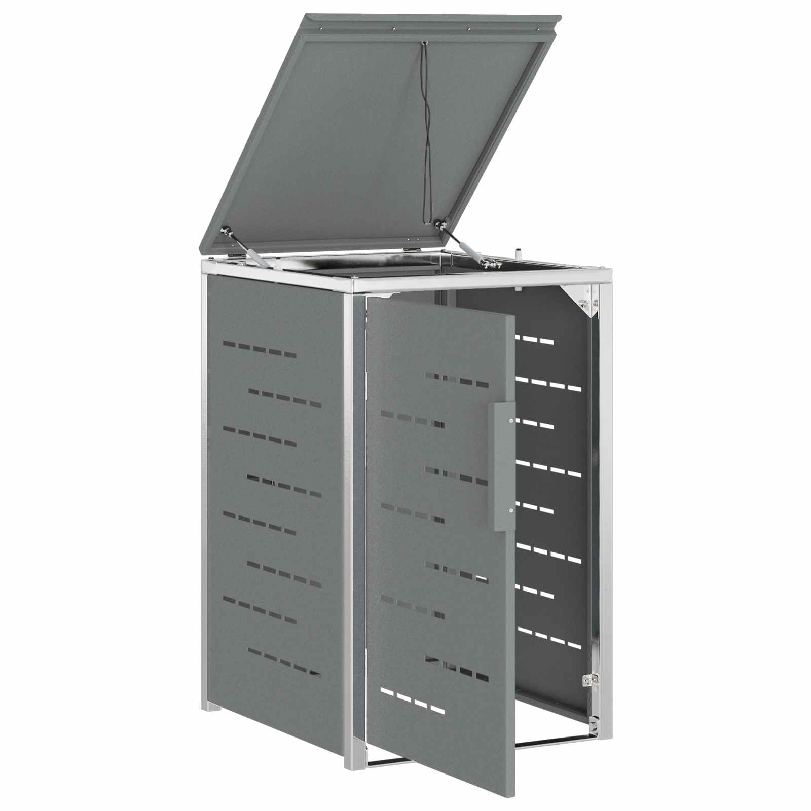 Mülltonnenbox for 2 Bins 240L Edelstahl Schwarz
