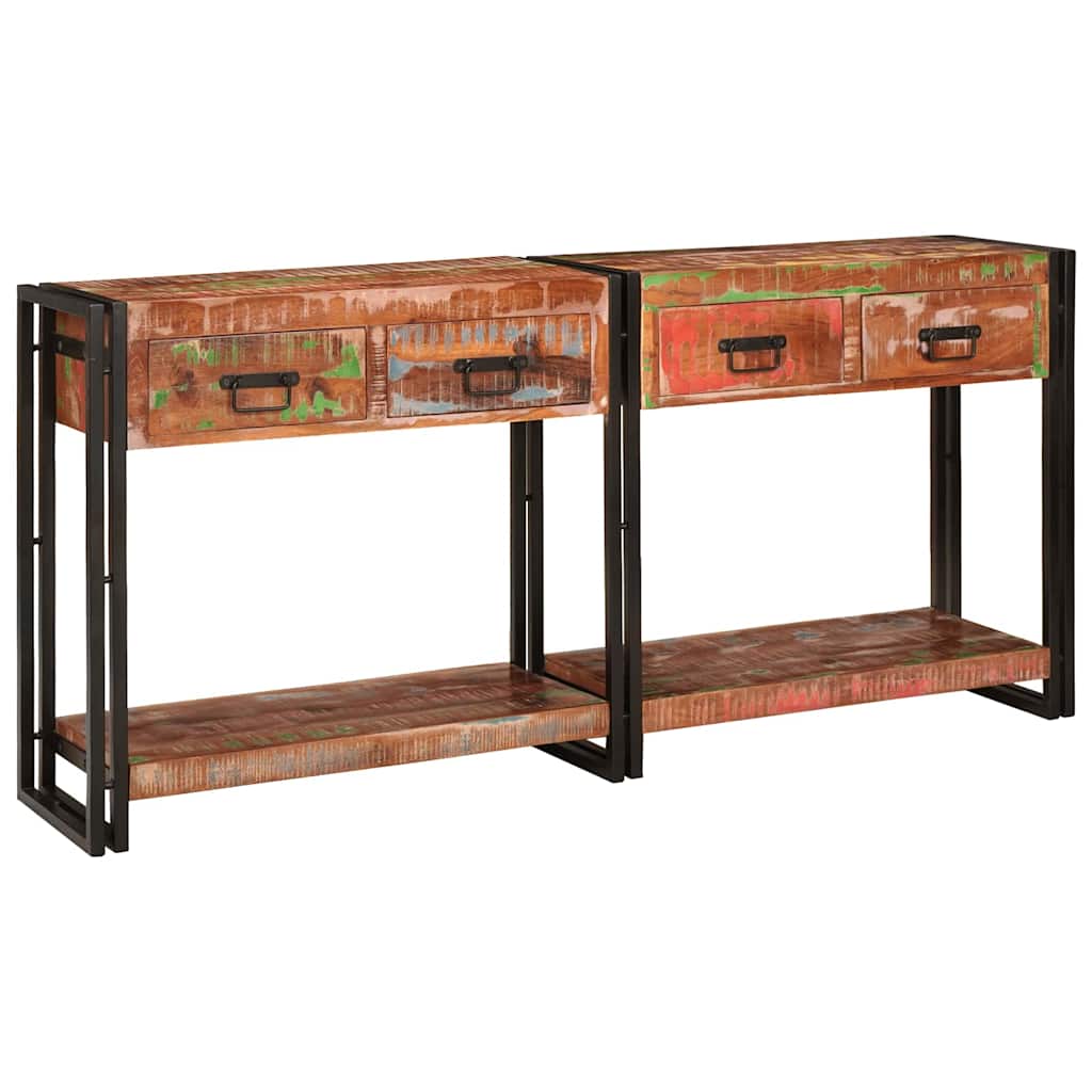 Konsolen-Tische 2 pcs Braun 161 x 33 x 75 cm Massivholz Mango