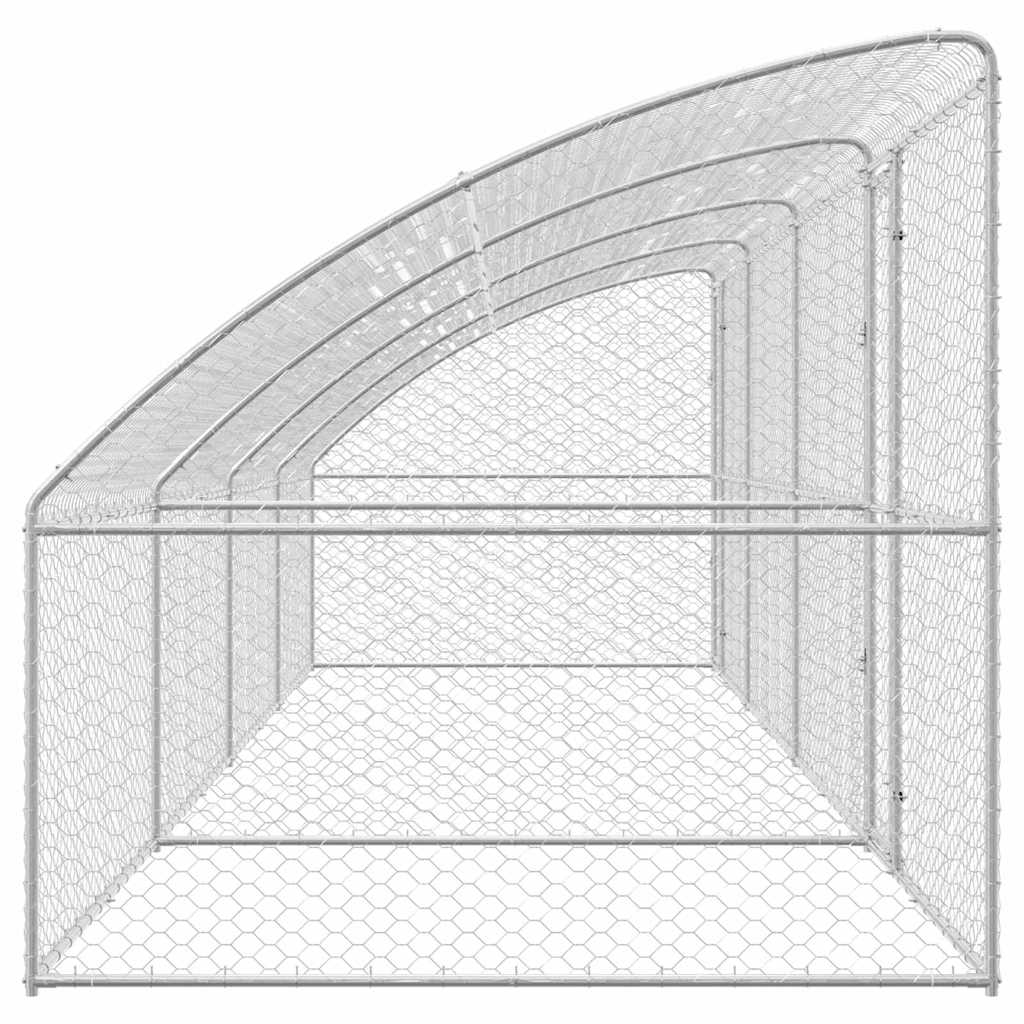 Hundekäfig 2 pcs Silber 4 x 2 x 2 m Verzinkter Stahl