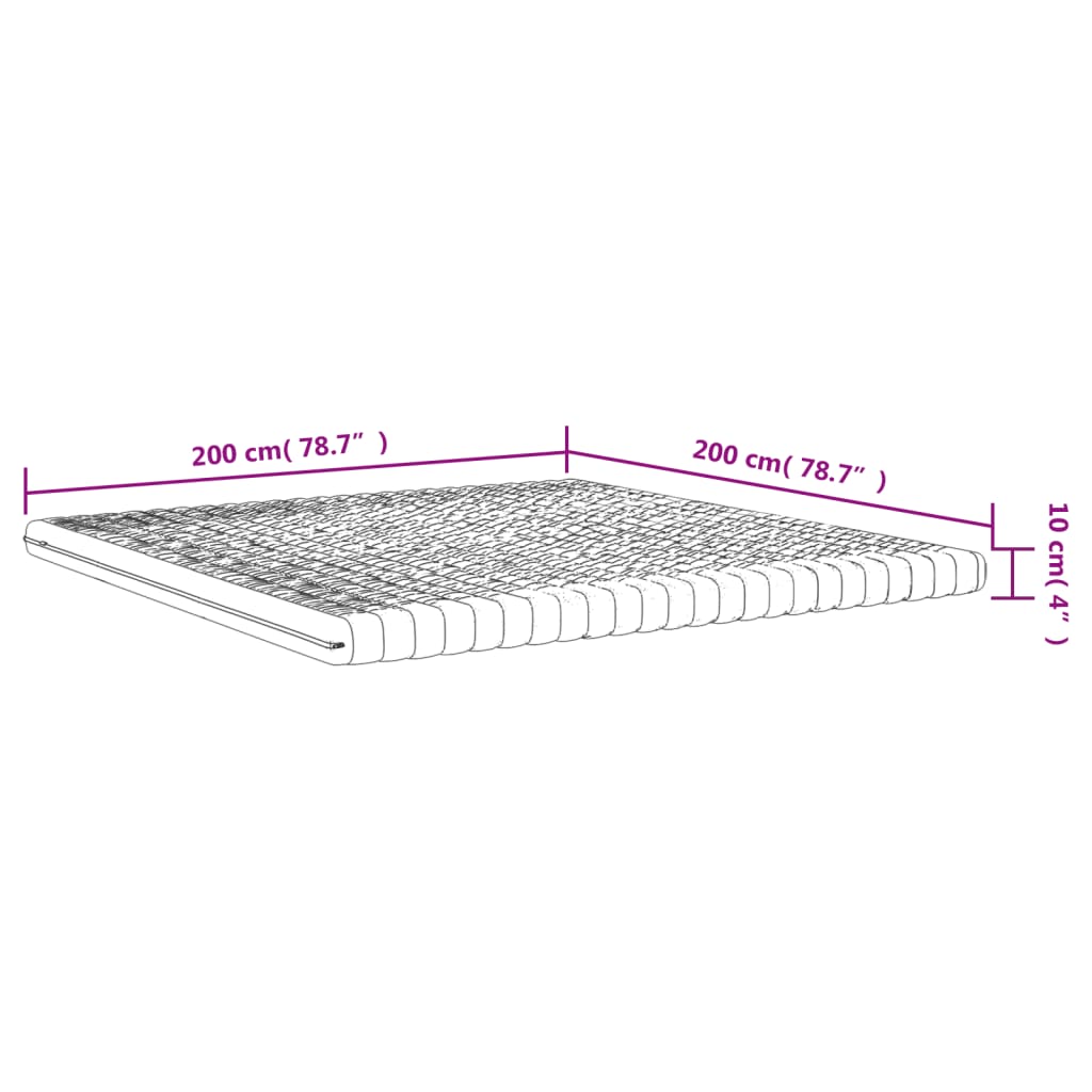 Schaumstoffmatratze Weiß 80x200 cm 7-Zonen Härtegrad 20 ILD