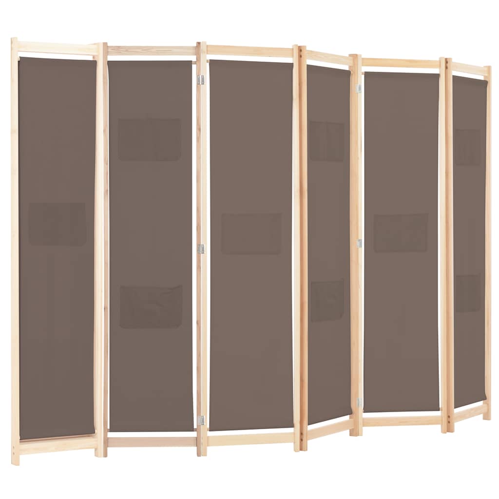 5-teiliger Raumteiler Creme 200 x 170 x 4 cm Stoff
