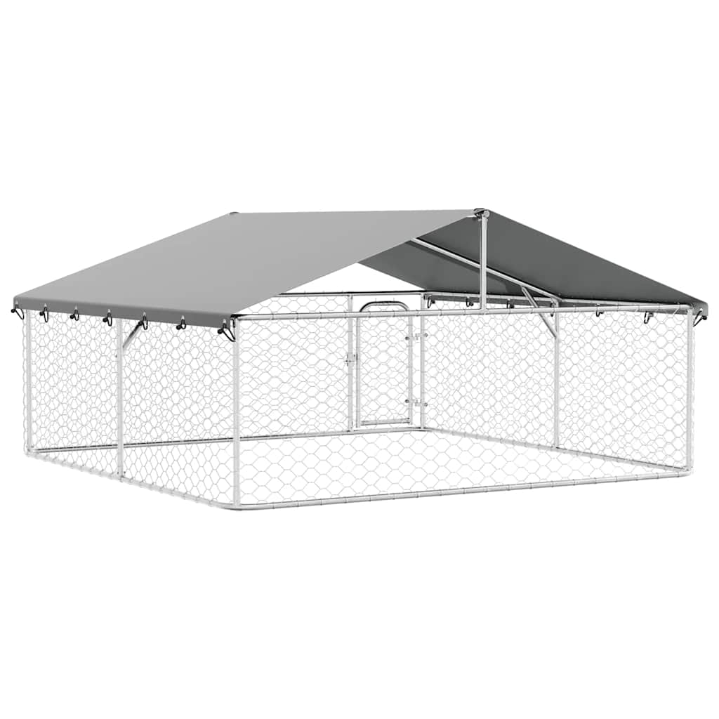 Outdoor-Hundezwinger mit Dach 400x200x150 cm