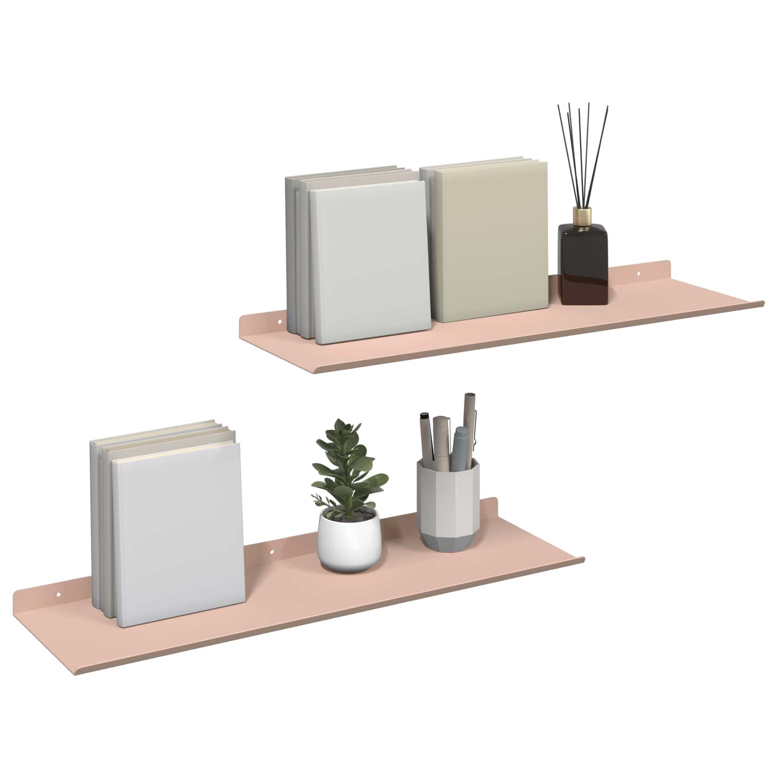 Schwebendes Regal 3 pcs Schwarz 40 x 9 x 2,5 cm Stahl
