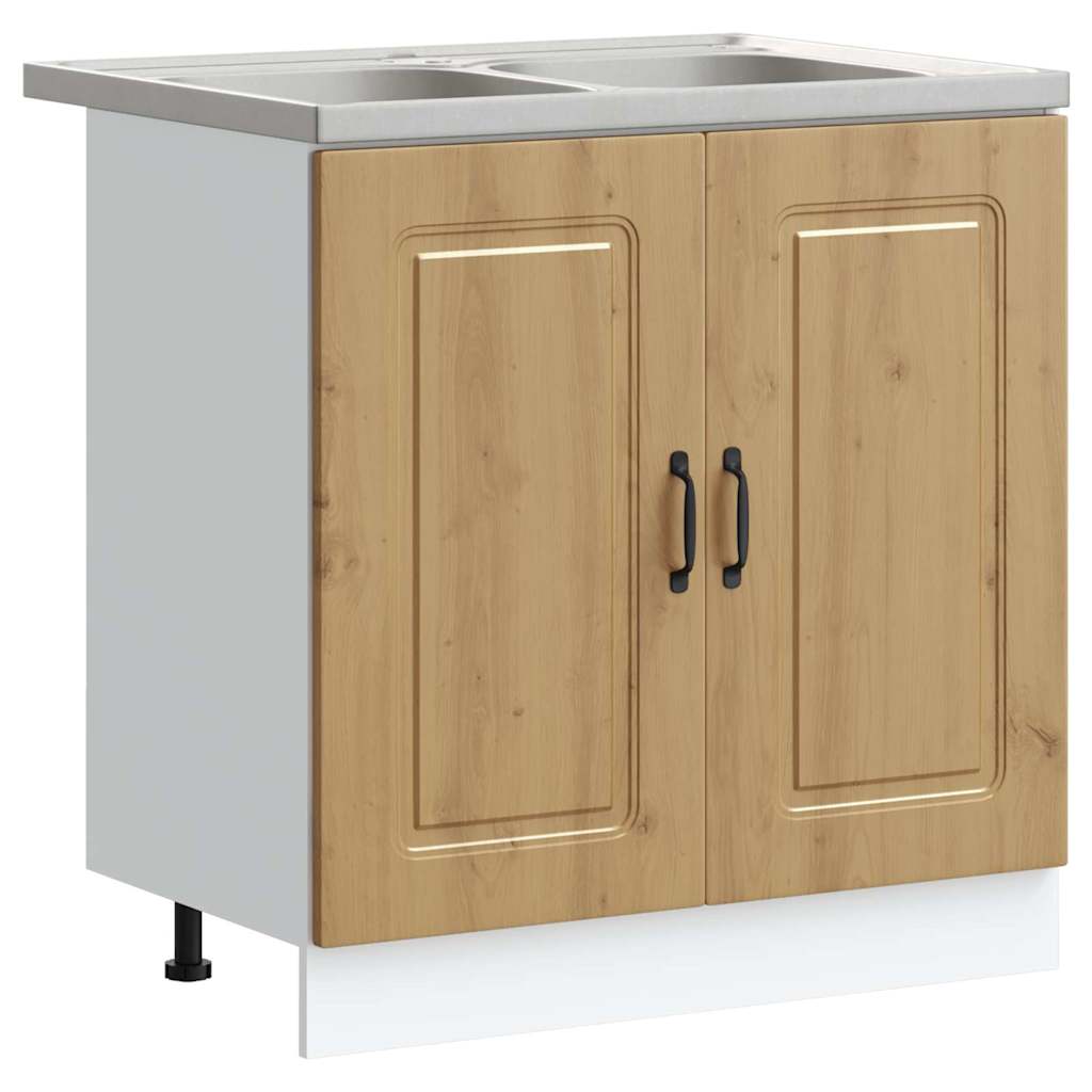 Küchenschrank Kalmar Weiß 80 x 46 x 81.5 cm Holzwerkstoff