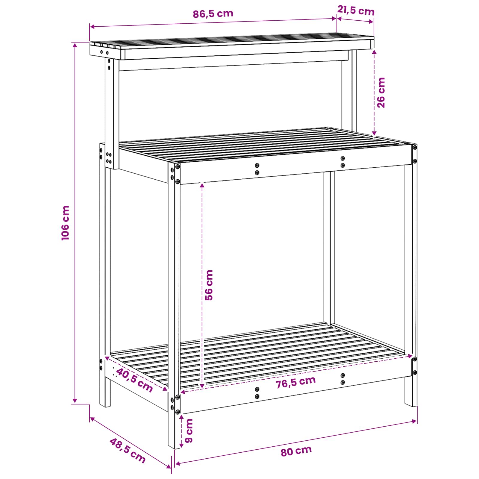 Outdoor Umtopfbank 56,5 x 48,5 x 107 cm Massivholz Akazie Natur