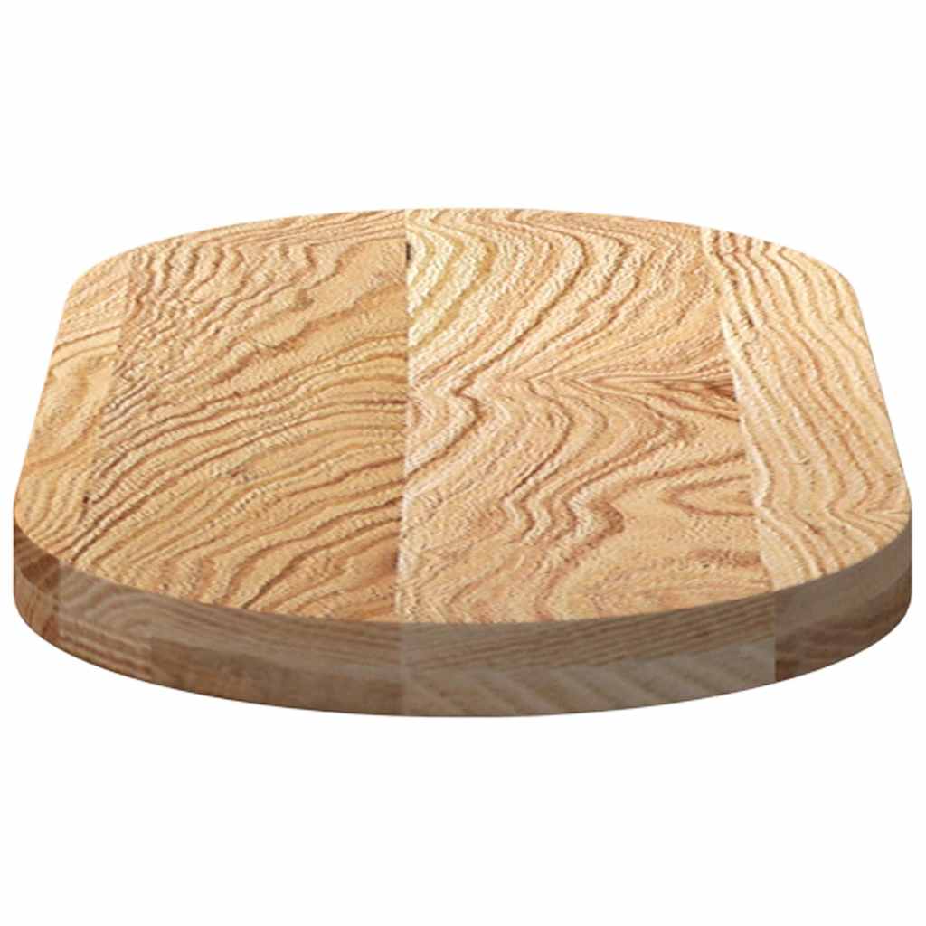 Tischplatte 80x40x2 cm Massivholz Eiche Oval