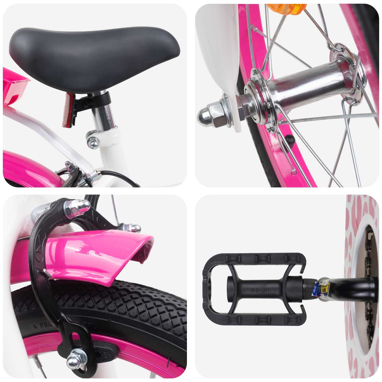 Kinderfahrrad Mit Stützrädern 12 Zoll für 2-4 Jahre alt Rosa