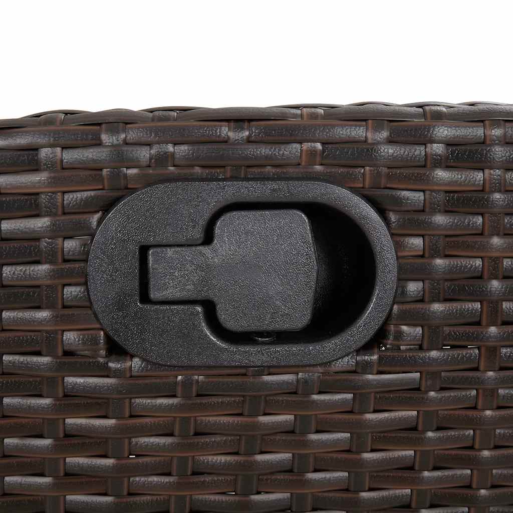 Gartenbank Verstellbar mit Kissen Schwarz Poly Rattan