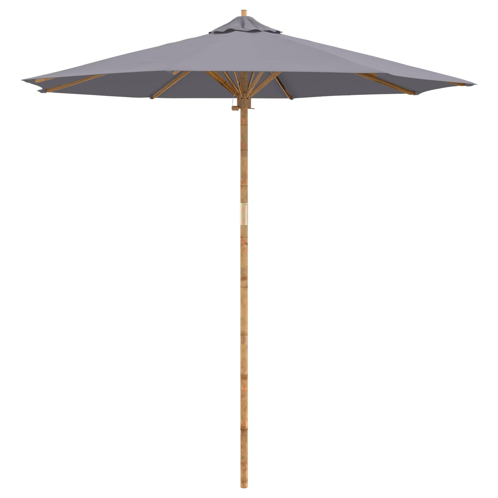 Garten-Sonnenschirm Cremeweiß Ø 150 x 210 cm Bambus