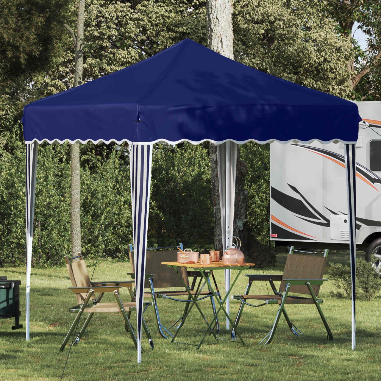 Pop-up Partyzelt 195 x 195 x 245 cm Creme Oxford-Stoff