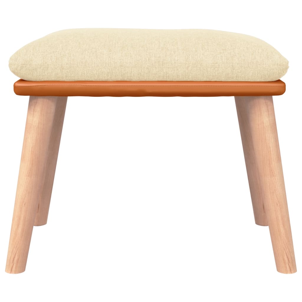 Fußhocker Hellgrau 45x29,5x35 cm Stoff und Kunstleder