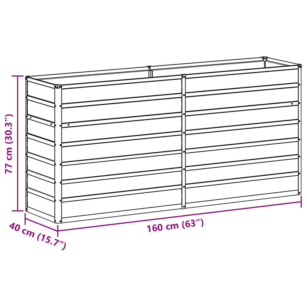 Hochbeet Hellbraun 100 x 100 x 77 cm Verzinkter Stahl