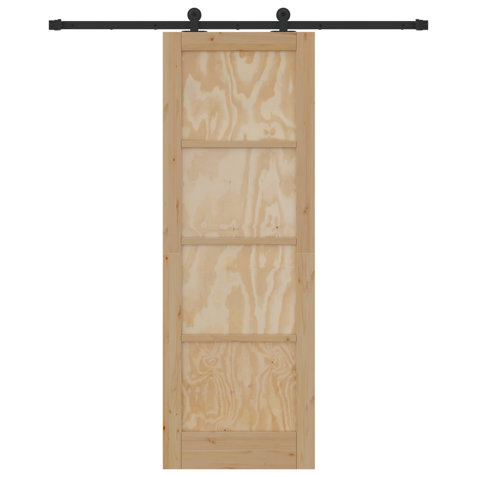 Schiebetür Natürlich und Schwarz 61 x 198,5 cm
