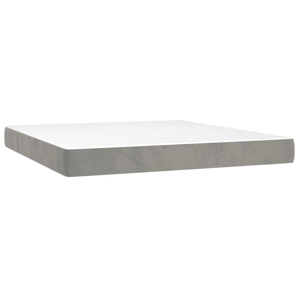 Taschenfederkernmatratze Mittel Hellgrau 100x203x20 cm Samt