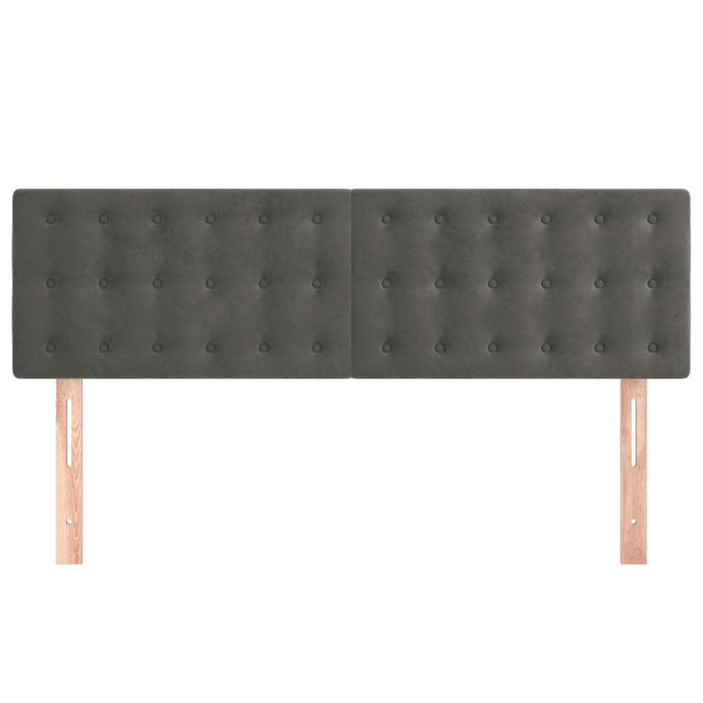 Kopfteil Hellgrau 80x5x118/128 cm Samt