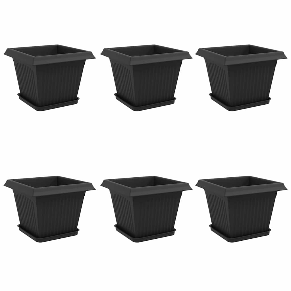 Blumentöpfe 6 pcs Ziegelrot 20 x 20 x 16 cm Kunststoff