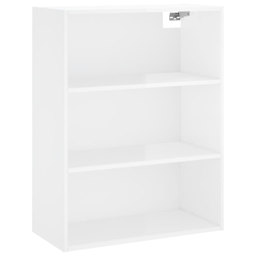 Highboard Hochglanz-Weiß 69,5x34x180 cm Holzwerkstoff