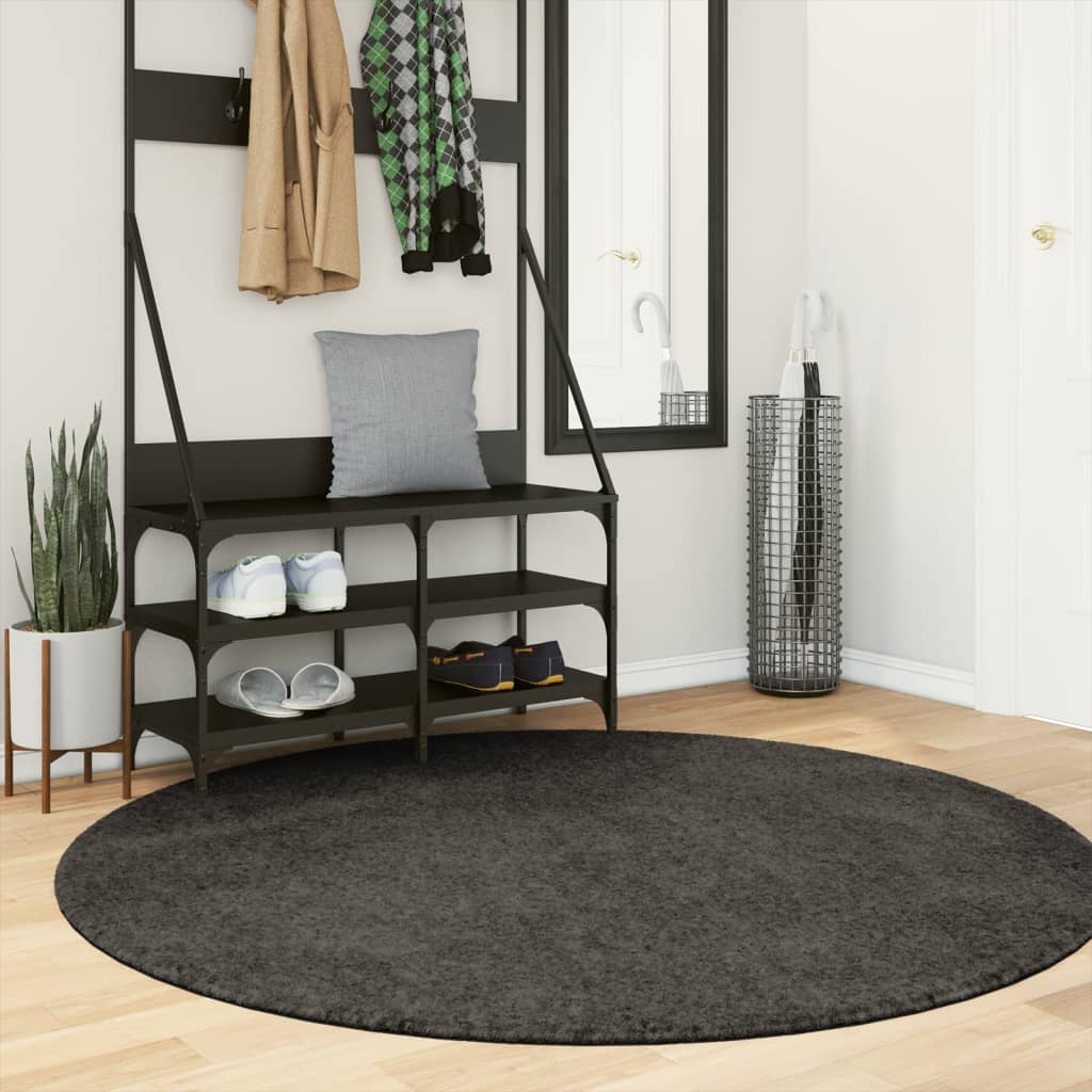 Teppich ISTAN Hochflor Glänzend Anthrazit 100x200 cm