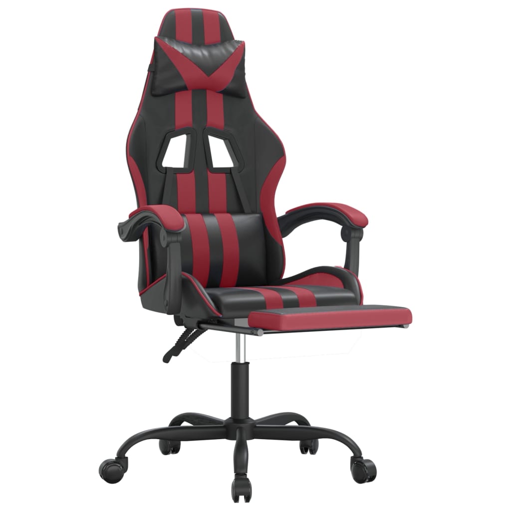 Gaming-Stuhl Drehbar Schwarz und Blau Kunstleder