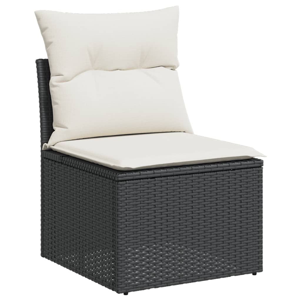 10-tlg. Garten-Sofagarnitur mit Kissen Beige Poly Rattan