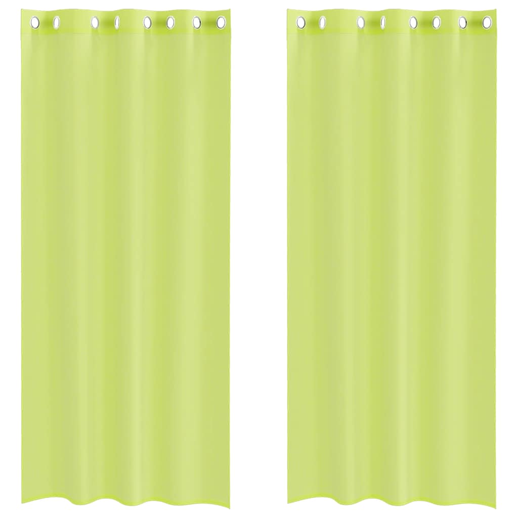 Voile Vorhänge mit Ösen 2 Stk. Apfelgrün 140x140 cm