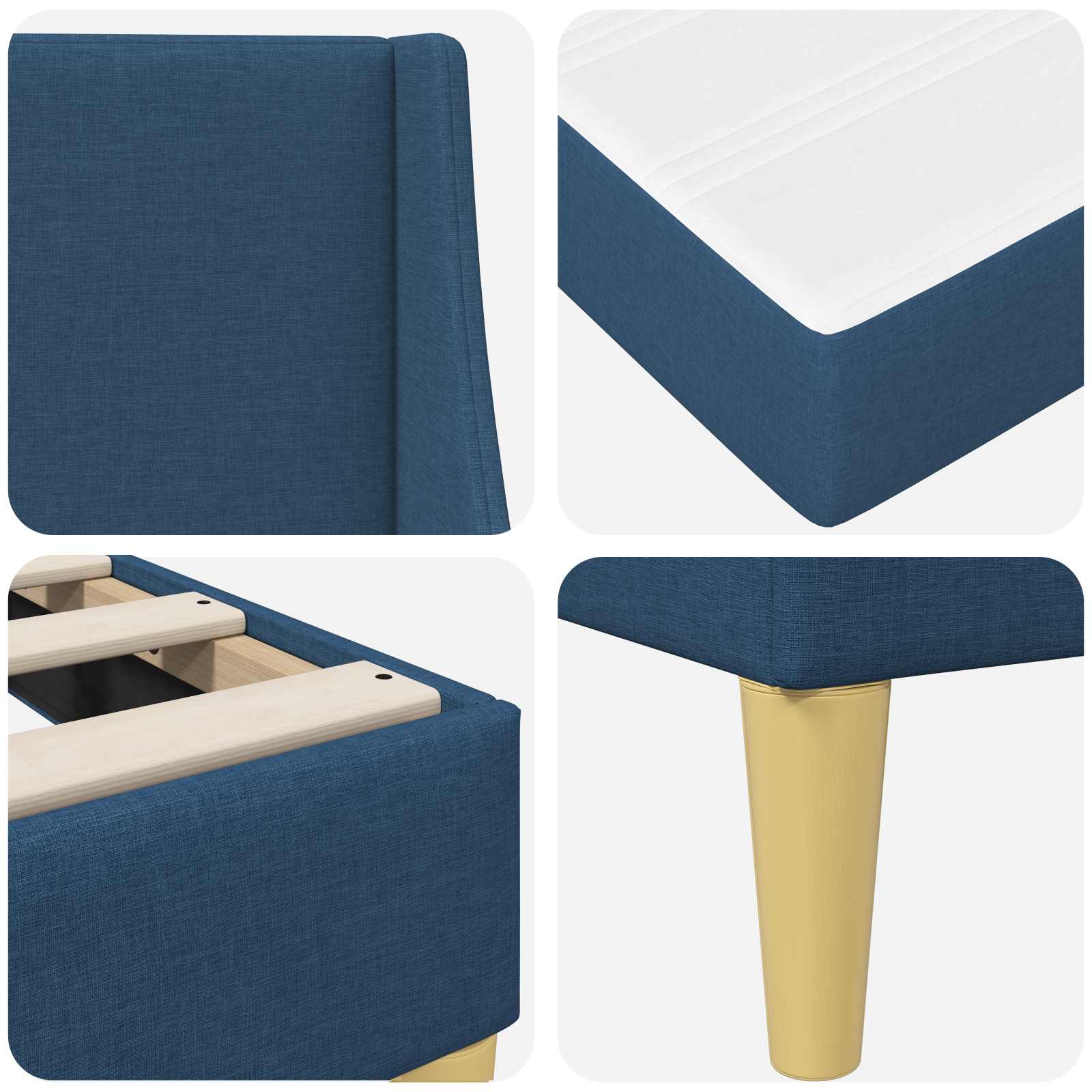 Bettgestell mit Matratze Hellgrau 80x 200 cm Polyester