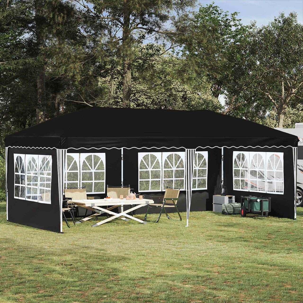 Pop-up Partyzelt 575 x 290 x 245 cm Creme